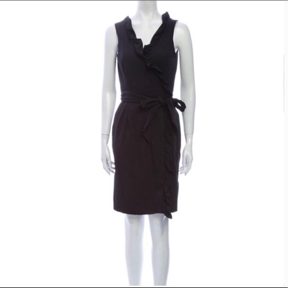 Diane von Furstenberg black Hampton wrap dress